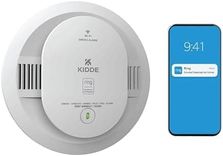 Kidde Smart Smoke Detector, Ring App Enabled for Real-Time Notifications, Wire-Free Interconnectivity, AA…