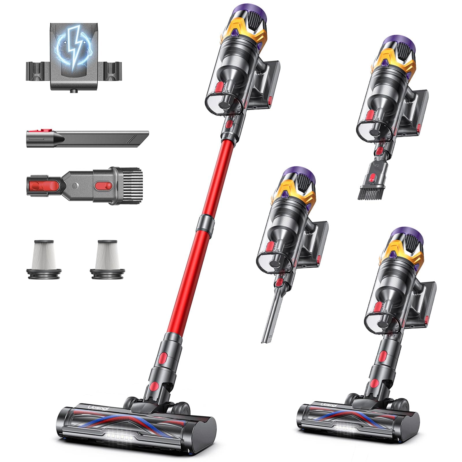 Cordless Vacuum Cleaner, Upgraded 55KPA 650W 70Mins Stick Vacuum with Hurricane Mode, Self-Standing, Touch…