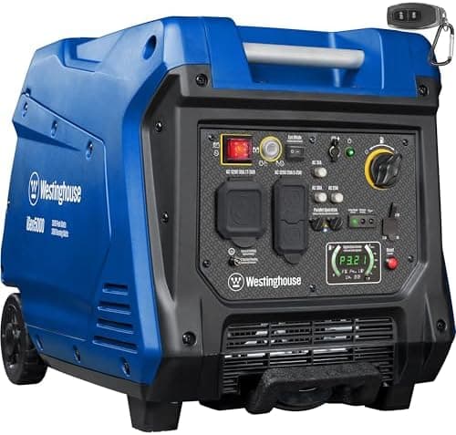 Westinghouse 5000 Peak Watt Super Quiet Portable Inverter Generator, Remote Electric Start with Auto Choke…