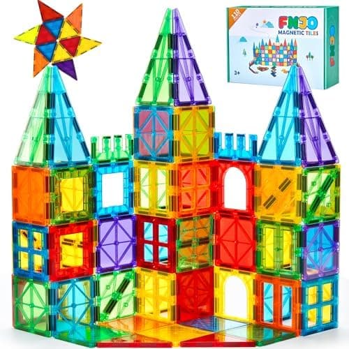 FNJO Magnetic Tiles, 110PCS Magnet Building Set, Magnetic Building Blocks, Construction STEM Learning and…