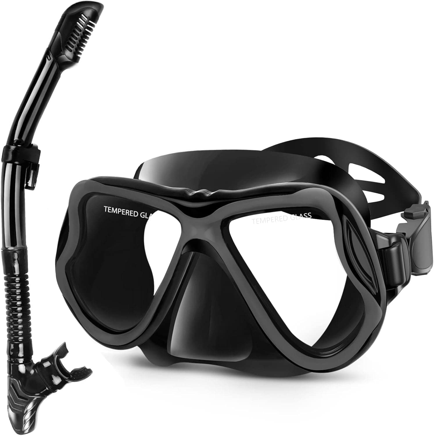 Greatever Dry Snorkel Set,Panoramic Wide View Anti-Fog Scuba Diving Mask,Professional Snorkeling Gear for Adults Kids ISCC PLUS