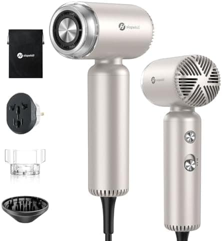 slopehill Dual Voltage Travel Mini Hair Dryer, Lightweight Ionic Blow Dryer, Professional Fast Drying…