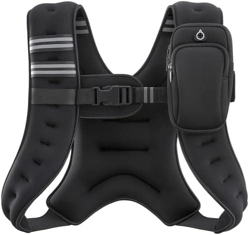 ZELUS Weighted Vest, 6lb/8lb/12lb/16lb/20lb/25lb/30lb Weight Vest with Reflective Stripe for Workout, Strength Training, Running…