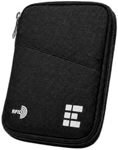 Zero Grid RFID Passport Holder & Travel Wallet, Zippered Wallet for Men & Women, Fits Passport, Cards, Cash…