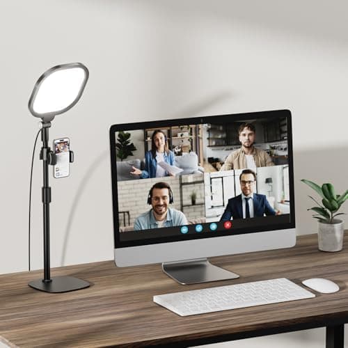 Zoom Lighting for Computer, Adjustable Desk Lighting for Video Calls, 30 Light Modes Video Conference Light, Desk Ring Light with…