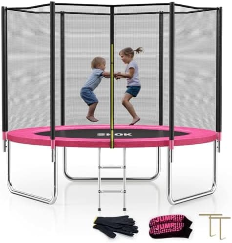 SKOK Trampoline for Kids,400LBS Outdoor Trampoline with Net-ASTM Approved Trampoline for Children and Adults…