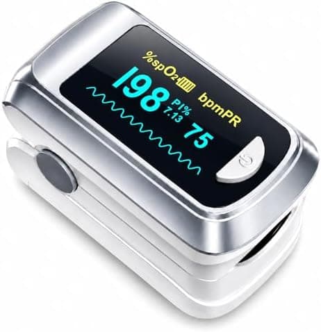 HealthTree JKS50B Pulse Oximeter Fingertip - Blood Oxygen monitor Fingertip with Perfusion Index, Fast 5-8s…