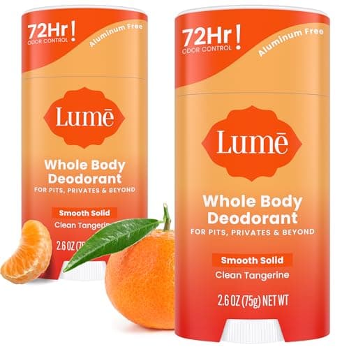 Lume Whole Body Deodorant - Smooth Solid Stick - 72 Hour Odor Control - Aluminum Free, Baking Soda Free and…
