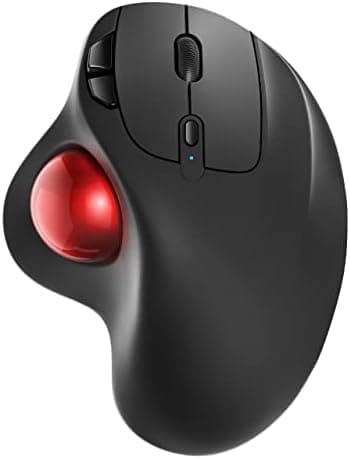 Nulea M501 Wireless Trackball Mouse, Rechargeable Ergonomic, Easy Thumb Control, Precise & Smooth Tracking, 3 Device Connection…