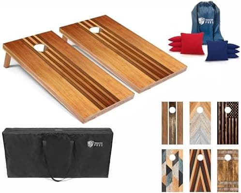 Tailgating Pros Cornhole Boards 4x2 Official Regulation Size – Wooden Design Cornhole Game Set with 8 Bean…