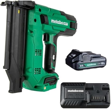 Metabo HPT 18V MultiVolt Compact Cordless Brad Nailer Kit, 18 Gauge Nailer with Power Tool 2.0Ah Lithium Ion Battery, Drives 5/8"…
