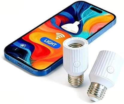 LoraTap Smart Wi-Fi Light Bulb Socket Adapter, Voice for Alexa/Google, Smart Life App Group & Timer, 60W Max…