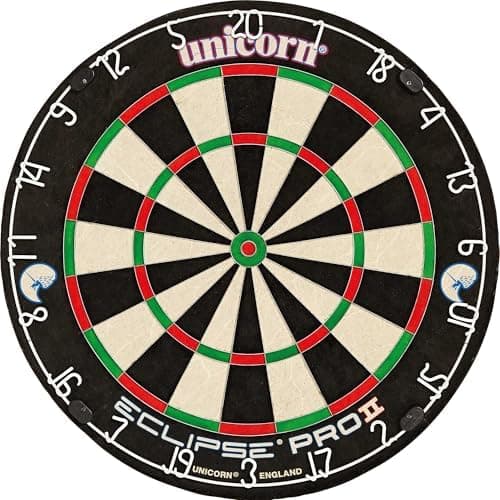 Unicorn Eclipse Pro 2 Bristle Steel Tip Dartboard with American Legend Dartboard Cabinets – Ultra-Slim Bullseye – High-Vis…