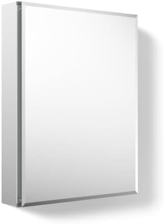 Kohler CB-CLC2026FS Frameless Bathroom Mirror Medicine Cabinet, Single Door, Rectangular Beveled Edge Frame…