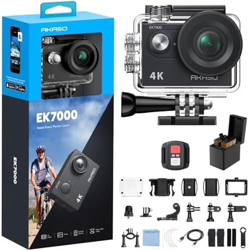 AKASO EK7000 4K30FPS 20MP WiFi Action Camera with EIS Ultra HD 131FT Waterproof Underwater Camera Remote…