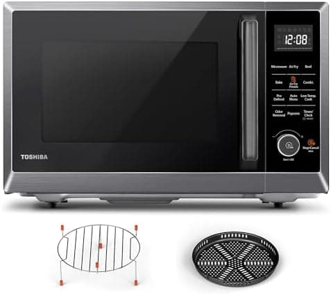 TOSHIBA Air Fryer Combo 8-in-1 Countertop Microwave Oven, with Convection, Broil, Odor Removal Mode, 12.4" Position Memory…
