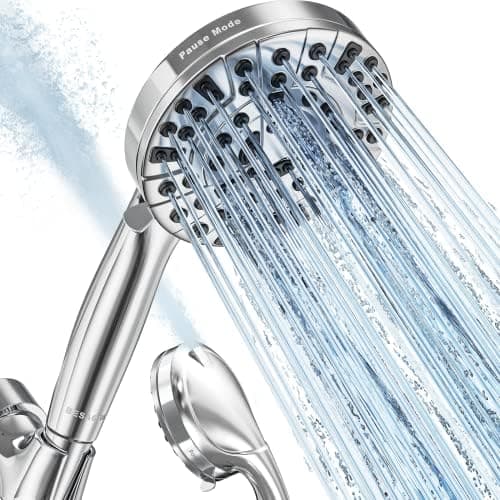 BESAQUO Shower Head,10 Functions High Pressure shower head with handheld, Built-in Pause Mode & Power Wash…