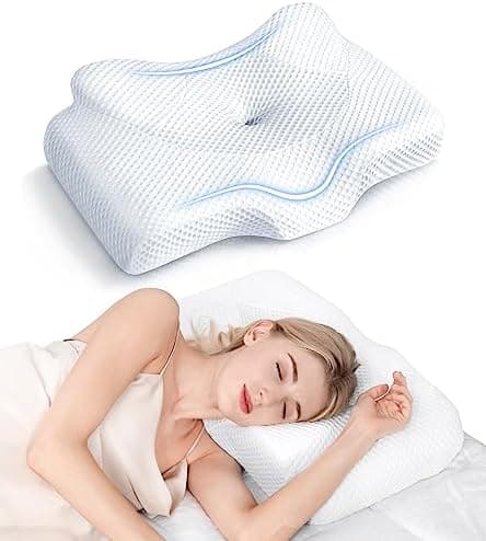 Osteo Cervical Pillow for Neck Pain Relief, Hollow Design Odorless Memory Foam Pillows with Cooling Case…