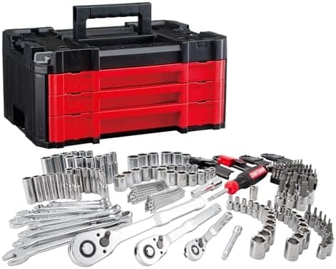CRAFTSMAN 230 Pcs Mechanics Tool Set, Socket Wrench Set, Car Tool Kit with VERSASTACK Toolbox, SAE and Metric,1/4 in, 3/8 in, and…