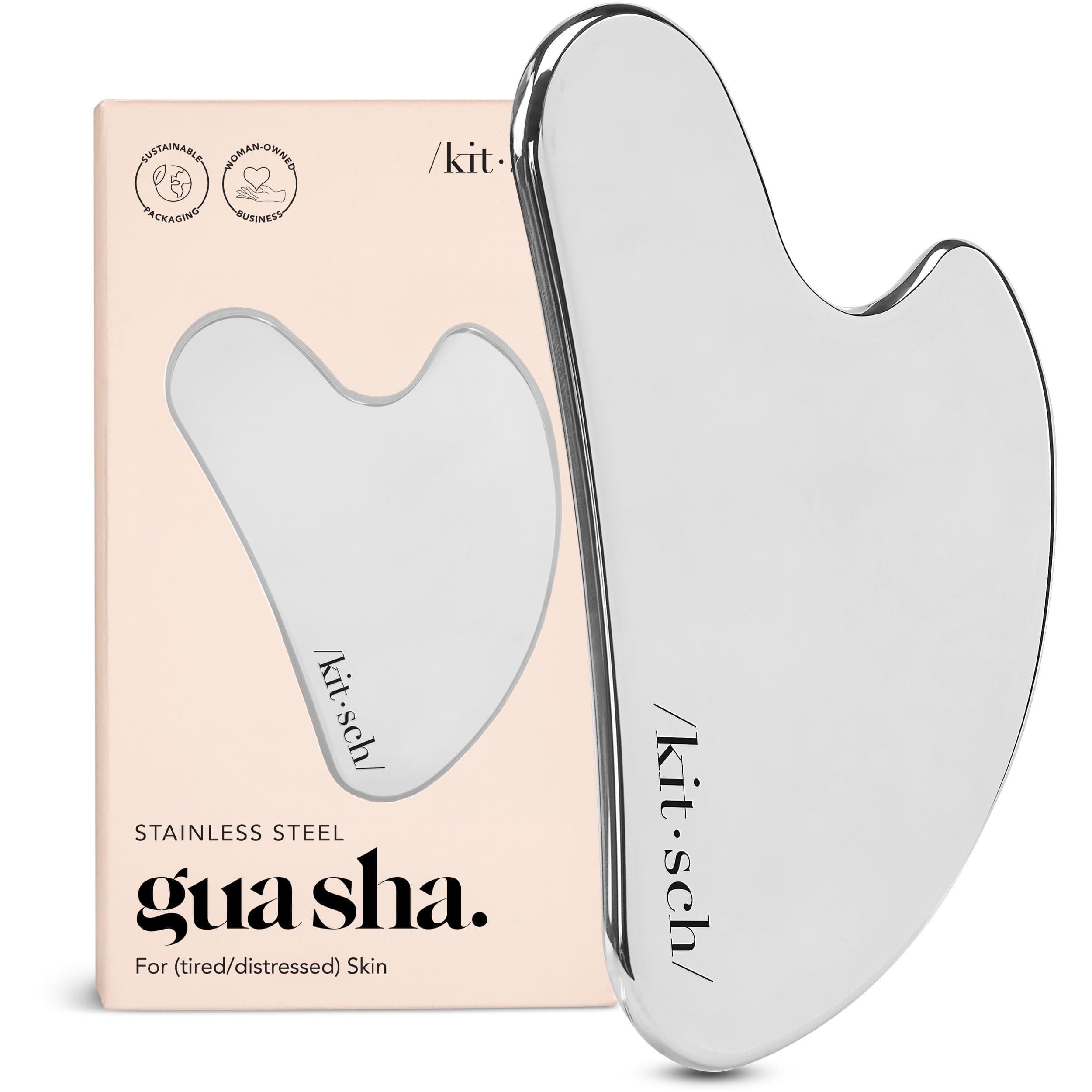 Kitsch Stainless Steel Gua Sha Facial Tools - Guasha Tool for Face, Face Sculpting Tool, Neck Massager…