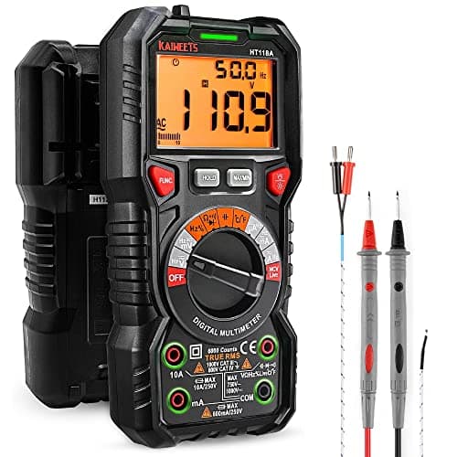 KAIWEETS Digital Multimeter TRMS 6000 Counts Voltmeter Auto-Ranging Fast Accurately Measures Voltage Current Amp Resistance…