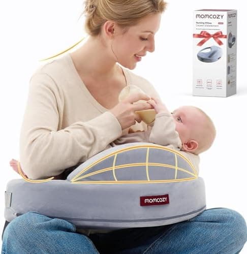 Momcozy Innovative Safety Guard Nursing Pillow - Firm & Springy Memory Foam - Stable, Ergonomic Support &…