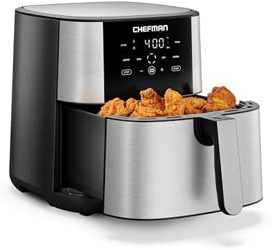 Chefman Air Fryer 8 Qt | TurboFry® 4-in-1 with 450°F Hi-Fry Option for Crispier Results | Bake, Dehydrate, Frozen | XL Nonstick…