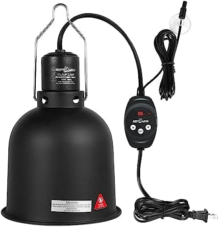 REPTI ZOO Reptile Light Fixture with Dimming Thermostat, 5.5 Inch Deep Dome Lamp Fixture with Temperature Controller for Reptile…