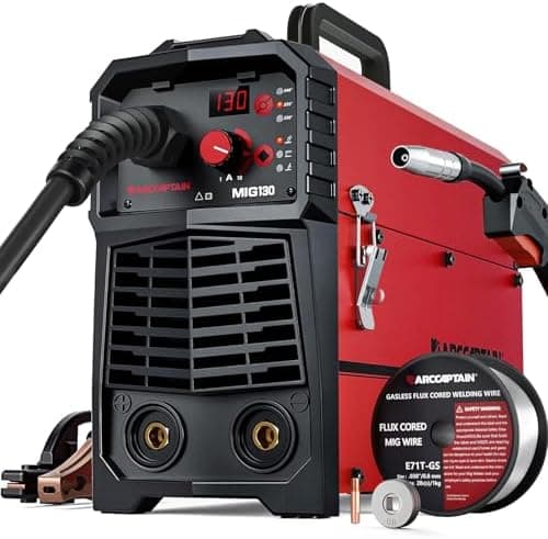 ARCCAPTAIN 130A MIG Welder, 110V Flux Core MIG Welder/Lift TIG/Stick 3 in 1 Welding Machine with Synergy…