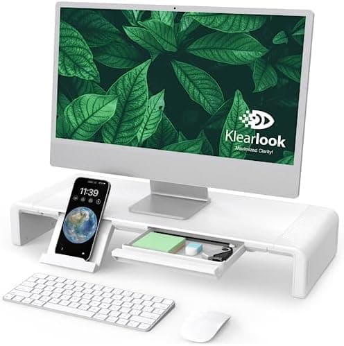 Monitor Stand Riser, Klearlook Foldable, Height Adjustable Computer Stand, Desk Shelf Riser with Storage…