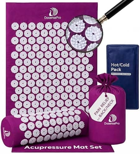 Acupressure Mat & Pillow Set – Extra-Long 29” Acupressure Therapy for Back & Neck Pain Relief, Sciatica…