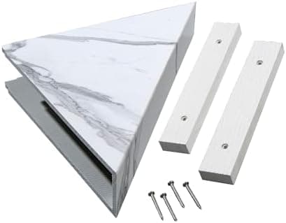 Palisade Vinyl Waterproof Corner Shower Shelf in Carrara Marble/Urban Glacier