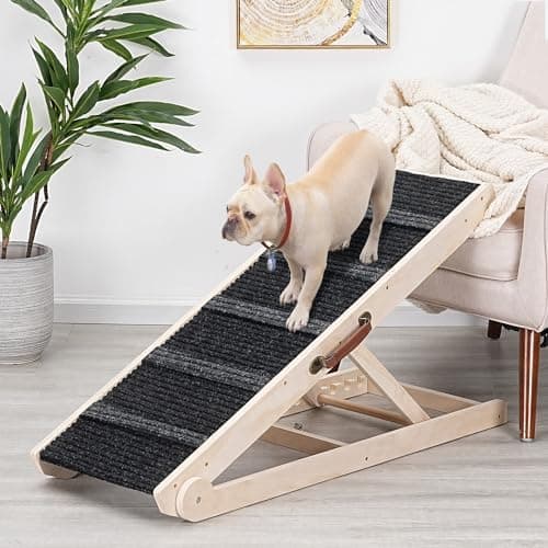 Dog Ramp for Bed - Foldable Small to Large Dog Ramp for Couch - 6 Adjustable Height from 12" to 24" - Stairs with High Traction…