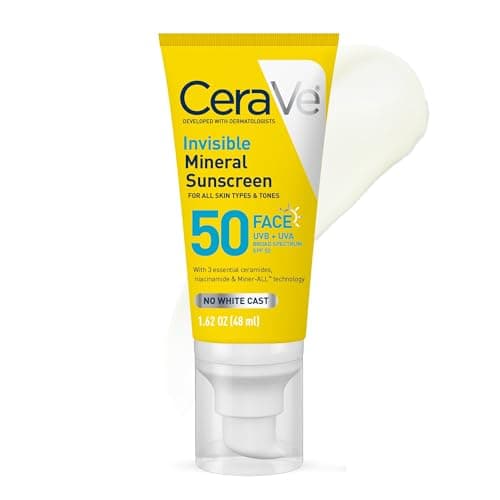 CeraVe Invisible Mineral Sunscreen SPF 50, Face Sunscreen for Sensitive Skin With Zinc Oxide & Titanium…