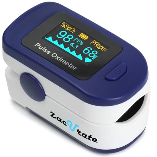 Zacurate 500B-B Wireless Bluetooth Fingertip Pulse Oximeter, Blood Oxygen Monitor with Free App, SpO2…
